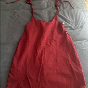 Fashion Nova Burgundy Sleeveless Dress